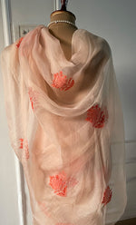 Load image into Gallery viewer, Women's Lucknowi Handcrafted Pure Organza Silk Chikankari Saree - HONC0294647