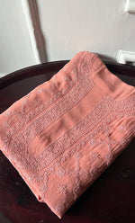 将图像加载到图库查看器中, Lucknowi Handcrafted Viscose Georgette Chikankari Unstitched Men's Kurta Fabric - HONC0282443