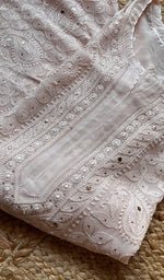 将图像加载到图库查看器中, Women's Lakhnavi Handcrafted Viscose Georgette Chikankari Kurti- HONC0221791