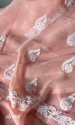 将图像加载到图库查看器中, Yumna Women's Lucknowi Handcrafted Faux-Georgette Chikankari Suit Material - HONC0263064