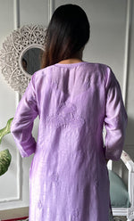 将图像加载到图库查看器中, Women's Lucknowi Handcrafted Raw silk Chikankari Kurti - HONC0330089