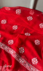 Load image into Gallery viewer, Women's Lakhnavi Handcrafted Unstitched Faux-Georgette Chikankari Suit Material - HONC0311924
