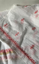 Load image into Gallery viewer, Women's Lakhnavi Handcrafted Mul Chanderi Unstitched Kurta And Dupatta Set- HONC0321881