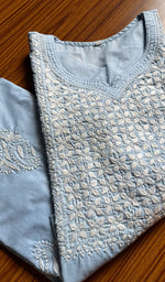 将图像加载到图库查看器中, Women's Lucknowi Handcrafted Cotton Chikankari Kurti - HONC0301006