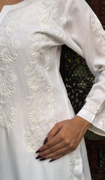Load image into Gallery viewer, Zara Women's Lakhnavi Handcrafted Modal Cotton Chikankari Kurta And Skirt Set - HONC0251112