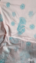 Load image into Gallery viewer, Women's Lakhnavi Handcrafted Cotton Unstitched Chikankari Kurta Dupatta Set - HONC0358179