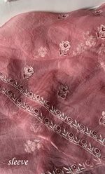 将图像加载到图库查看器中, Women's Lakhnavi Handcrafted Pure Organza Chikankari Unstitched Kurta And Dupatta Set- HONC0319970