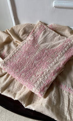 Load image into Gallery viewer, Women's Lakhnavi Handcrafted Mul Chanderi Semi - stitched Kurta And Dupatta Set- HONC0305143