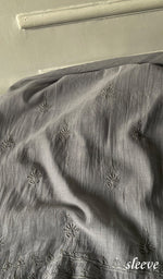 Load image into Gallery viewer, Women's Lakhnavi Handcrafted Maheshwari Mul Chanderi Unstitched Chikankari Full Suit Material - HONC0276232