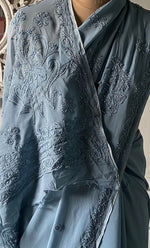 Load image into Gallery viewer, Women's Lakhnavi Handcrafted Viscose Georgette Chikankari Saree - HONC02329020