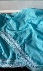 Load image into Gallery viewer, Women's Lucknowi Handcrafted Kota Cotton Chikankari Unstitched Kurta And Dupatta Set - HONC0305978