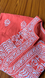 将图像加载到图库查看器中, Women's Lucknowi Handcrafted Cotton Chikankari Kurti - HONC0301068