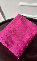 Load image into Gallery viewer, Lucknowi Handcrafted Chanderi Silk Chikankari Unstitched Men's Kurta Fabric - HONC0306348