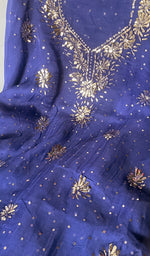 将图像加载到图库查看器中, Marifa Women's Lakhnavi Handcrafted Pure Organza Chikankari Unstitched Kurta And Dupatta Set- HONC0255851