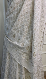 Load image into Gallery viewer, Women's Lakhnavi Handcrafted Bridal Pure Silk Georgette Chikankari Lehenga Set - HONC02690721