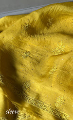 Load image into Gallery viewer, Afeera Women's Lakhnavi Handcrafted Pure Organza Chikankari Unstitched Kurta And Dupatta Set- HONC0304140