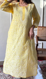Load image into Gallery viewer, Women's Lakhnavi Handcrafted Cotton Chikankari Kurti - HONC0356933