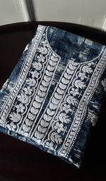 将图像加载到图库查看器中, Women's Lakhnavi Handcrafted Cotton Chikankari Unstitched Kurti Fabric - HONC0268844