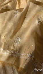 将图像加载到图库查看器中, Women's Lakhnavi Handcrafted Tissue Chanderi Unstitched Kurta And Dupatta Set - HONC0282349