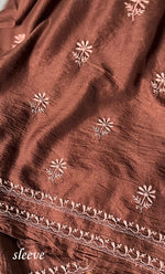 Load image into Gallery viewer, Women's Lakhnavi Handcrafted Maheshwari Mul Chanderi Unstitched Kurta And Dupatta Set- HONC0268528