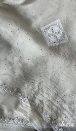 将图像加载到图库查看器中, Women's Lakhnavi Handcrafted Pure Organza Chikankari Unstitched Kurta And Dupatta Set- HONC0292518