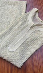 将图像加载到图库查看器中, Women's Lakhnavi Handcrafted Viscose Georgette Chikankari Kurti- HONC0244743
