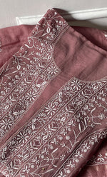 Load image into Gallery viewer, Women's Lakhnavi Handcrafted Mul Chanderi Semi -stitched Chikankari Full Suit Material - HONC0296117