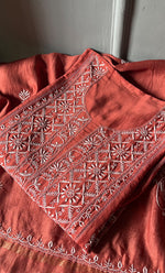 Load image into Gallery viewer, Women's Lakhnavi Handcrafted Chanderi Silk Semi - Stitched Kurta And Dupatta Set - HONC0308700