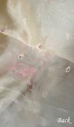 Load image into Gallery viewer, Amara Women's Lakhnavi Handcrafted Pure Organza Chikankari Unstitched Kurta And Dupatta Set - HONC0258853