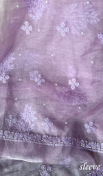 将图像加载到图库查看器中, Women's Lakhnavi Handcrafted Organza Chikankari Unstitched Full Suit Material - HONC0271222