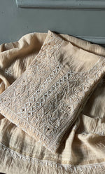 Load image into Gallery viewer, Women's Lakhnavi Handcrafted Mul Chanderi Semi - Stitched Kurta And Dupatta Set - HONC0284751