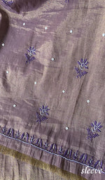 Load image into Gallery viewer, Women's Lakhnavi Handcrafted Tissue Chanderi Unstitched Kurta And Dupatta Set - HONC0270487