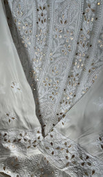 Load image into Gallery viewer, Women's Lucknowi Handcrafted Viscose Georgette Chikankari Anarkali and Dupatta Set- HONC0271319