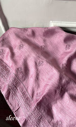 将图像加载到图库查看器中, Lucknowi Handcrafted Raw Silk Chikankari Unstitched Men's Kurta Fabric - HONC0288527