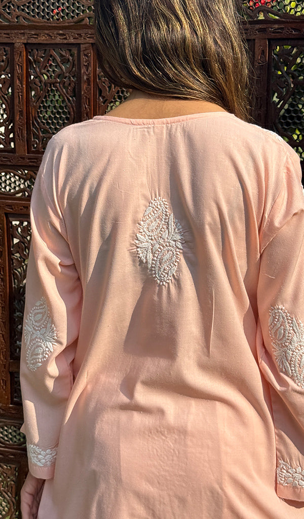 Zoha Women's Lucknowi Handcrafted Cotton Chikankari Kurti - HONC0234312