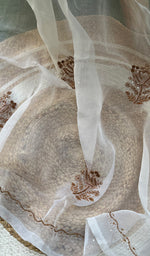 将图像加载到图库查看器中, Women's Lucknowi Handcrafted Pure Organza Silk Chikankari SAREE - HONC0270079