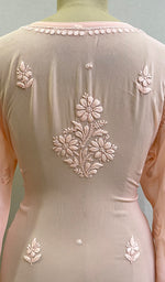 Load image into Gallery viewer, Women's Lakhnavi Handcrafted Viscose Georgette Chikankari Kurti- HONC0170652