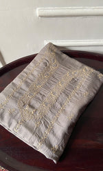 将图像加载到图库查看器中, Lucknowi Handcrafted Munga Silk Unstitched Chikankari Unisex Kurta Fabric - HONC0331674