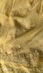 将图像加载到图库查看器中, Women's Lakhnavi Handcrafted Mul Chanderi Chikankari Unstitched Kurta and Dupatta Set - HONC0280841