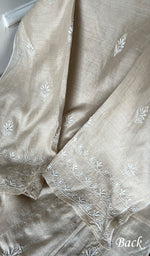 将图像加载到图库查看器中, Women's Lakhnavi Handcrafted Munga Silk Chikankari Semi - Stitched Anarkali And Dupatta Set- HONC0256132