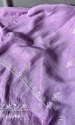将图像加载到图库查看器中, Women's Lakhnavi Handcrafted Mul Chanderi Unstitched Chikankari Full Suit Material - HONC0278008