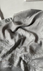 Load image into Gallery viewer, Women's Lakhnavi Handcrafted Unstitched Munga Silk Chikankari Kurta And Dupatta Set- HONC0285381