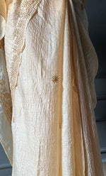 Load image into Gallery viewer, Women's Lakhnavi Handcrafted Tussar Silk Chikankari Saree - HONC0284146