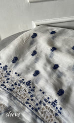 Load image into Gallery viewer, Women's Lakhnavi Handcrafted Pure Organza Chikankari Unstitched Kurta And Dupatta Set- HONC0322163