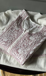 Load image into Gallery viewer, Women's Lakhnavi Handcrafted Mul Chanderi Semi - Stitched Kurta And Dupatta Set - HONC0274489