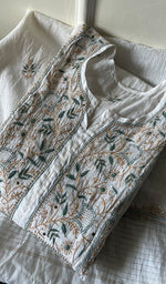 将图像加载到图库查看器中, Women's Lakhnavi Handcrafted Mul Chanderi Semi - Stitched Kurta And Dupatta Set - HONC0266952