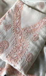 将图像加载到图库查看器中, Women's Lakhnavi Handcrafted Unstitched Mul Chanderi Kurta And Dupatta Set - HONC0324083