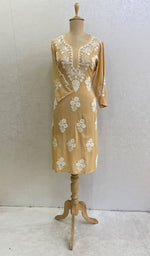 Load image into Gallery viewer, Women's Lucknowi Handcrafted Modal Cotton Chikankari Kurti - HONC0137386