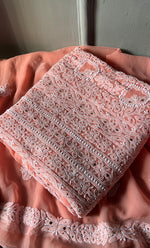 Load image into Gallery viewer, Women's Lakhnavi Handcrafted Unstitched Faux-Georgette Chikankari Suit Material - HONC0263373