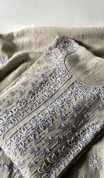 Load image into Gallery viewer, Saziya Women's Lakhnavi Handcrafted Mul Chanderi Semi - stitched Chikankari Full Suit Material - HONC0321286